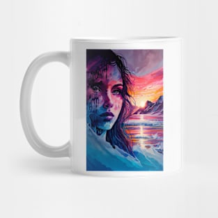 Abstract Glacier Girl Portrait Mug